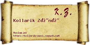 Kollarik Zénó névjegykártya